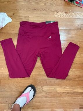 bcg Burgundy Kids' Active Leggings
